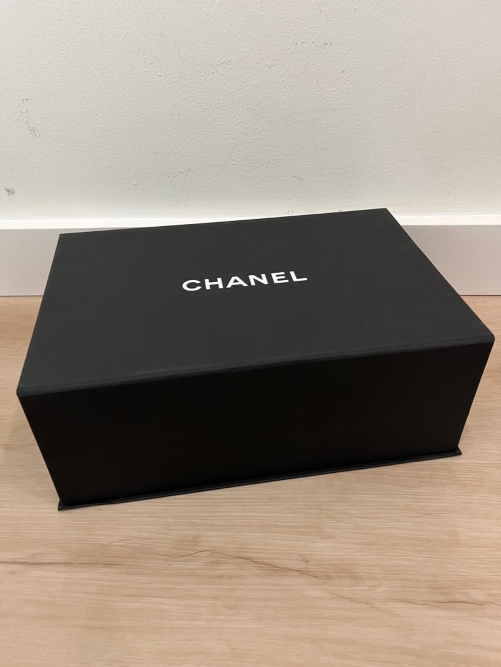 CHANEL Front Closing Shoe Box & Embossed Tissue 12 1/4” x 8 1/4” x 4 3/4”